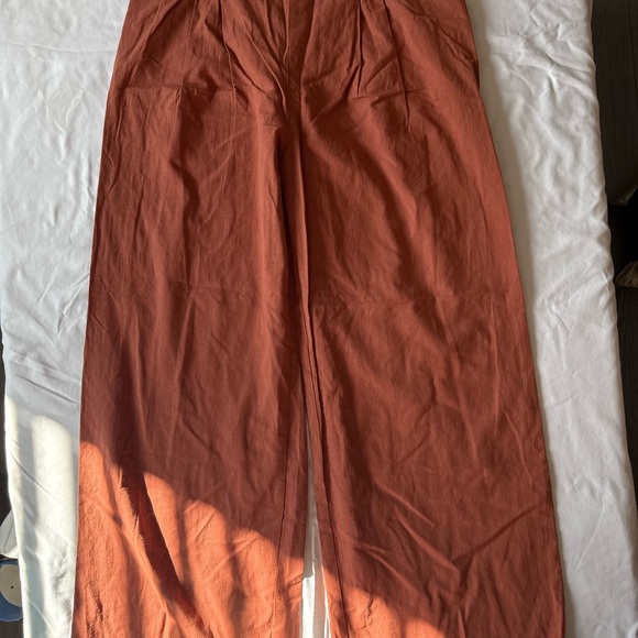 HALARA Pants - HALARA Wide Leg Pants in Rust